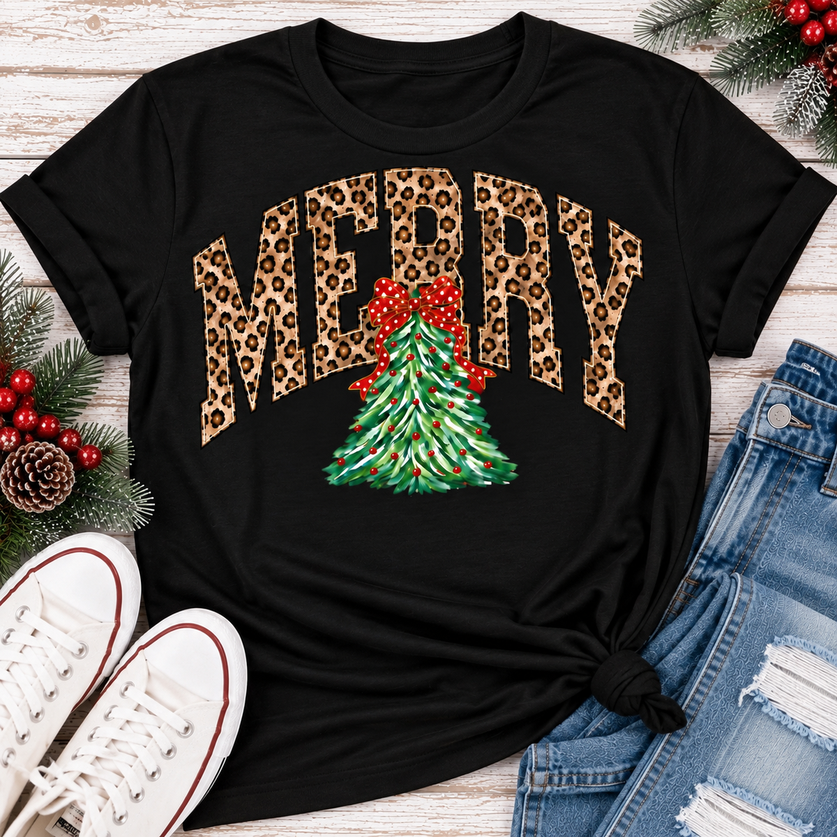 Merry Leopard Graphic Apparel