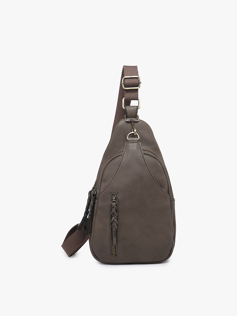 Nikki Dual Compartment Sling Pack Bag: Sage