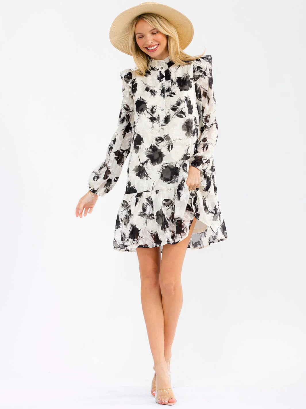 Black & White Floral Dress