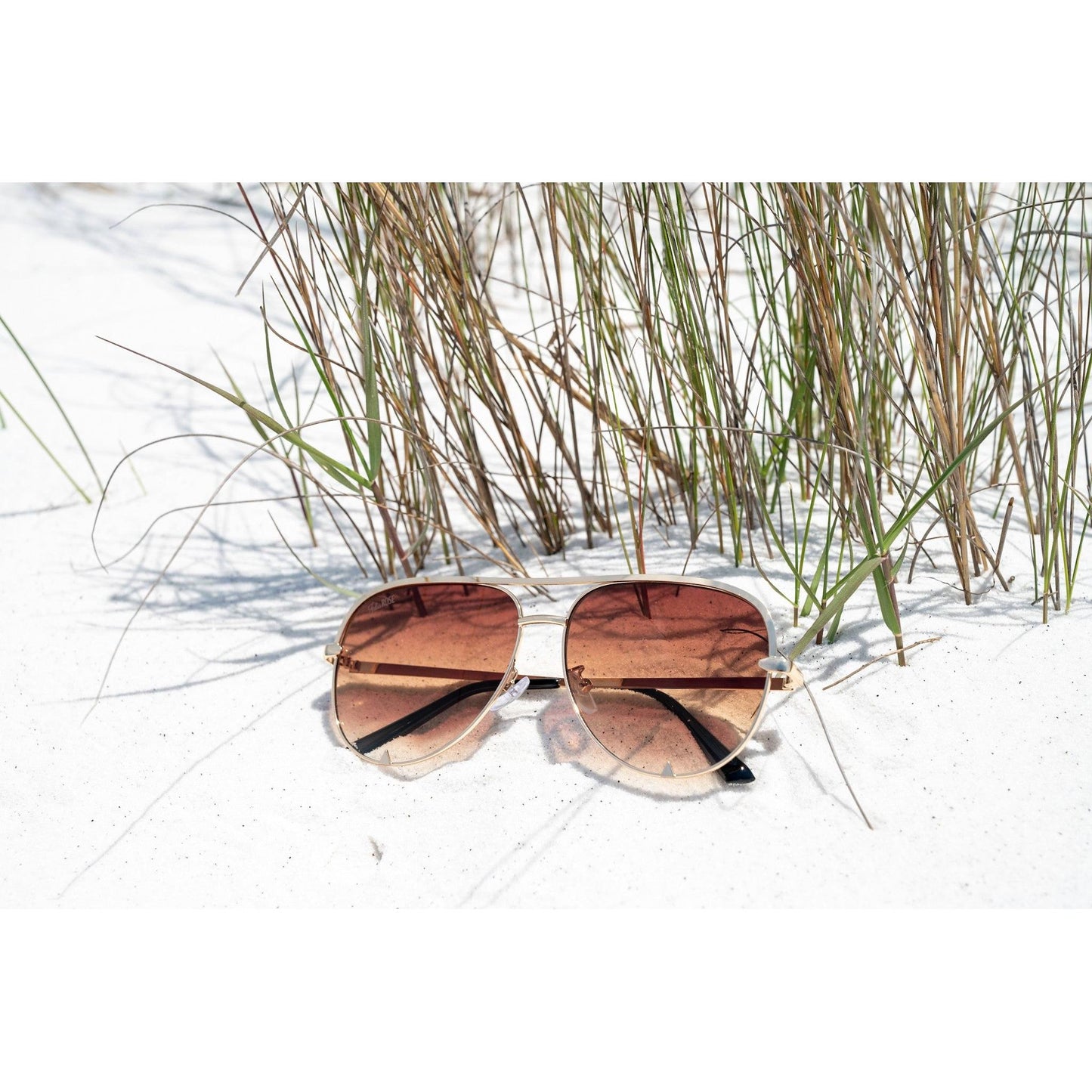 The Alex Gold / Caramel Tea - High Quality Unisex Aviator Sunglasses *