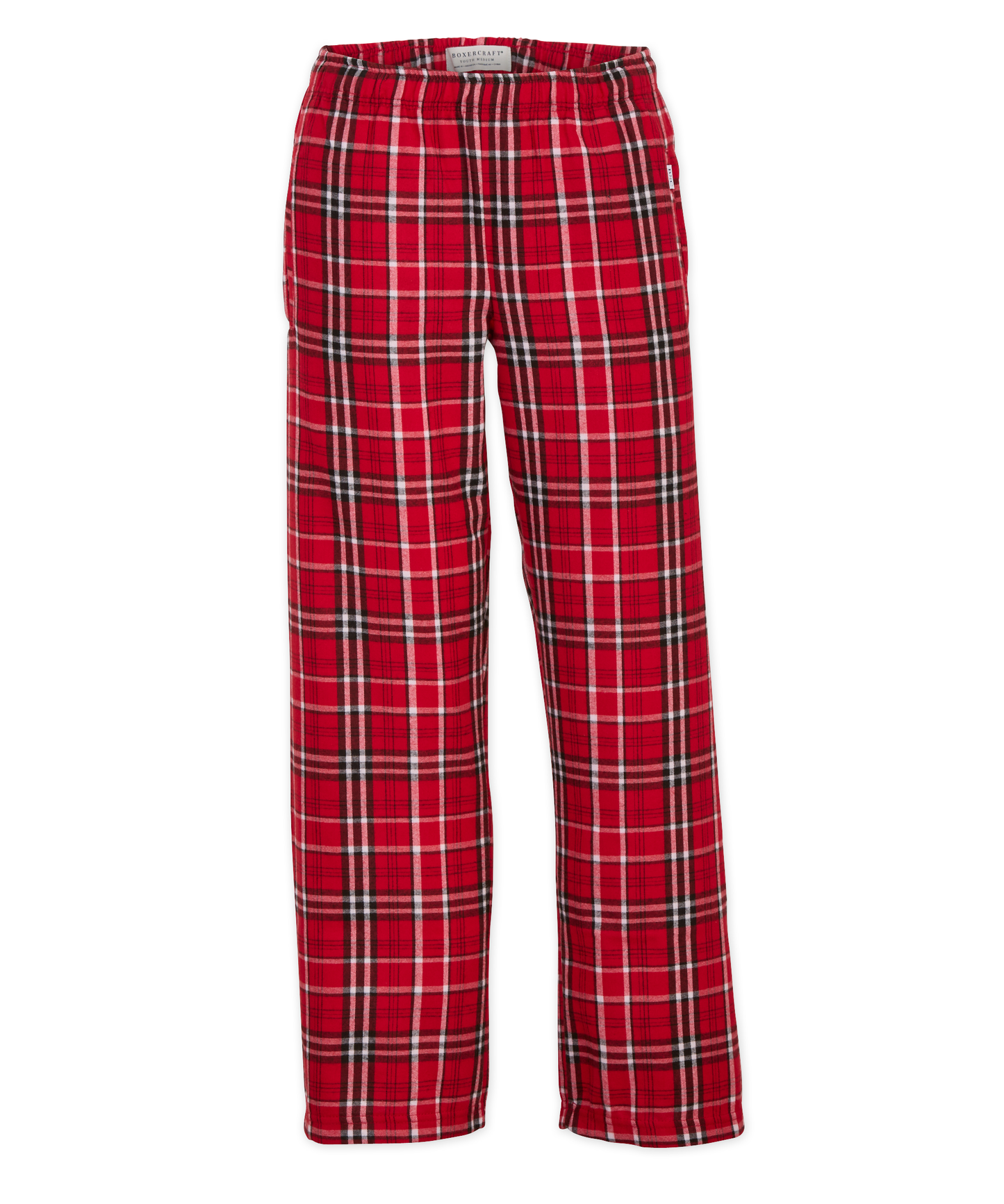 Youth Poly Flannel Pant: Red/Black Buffalo Plaid / YM