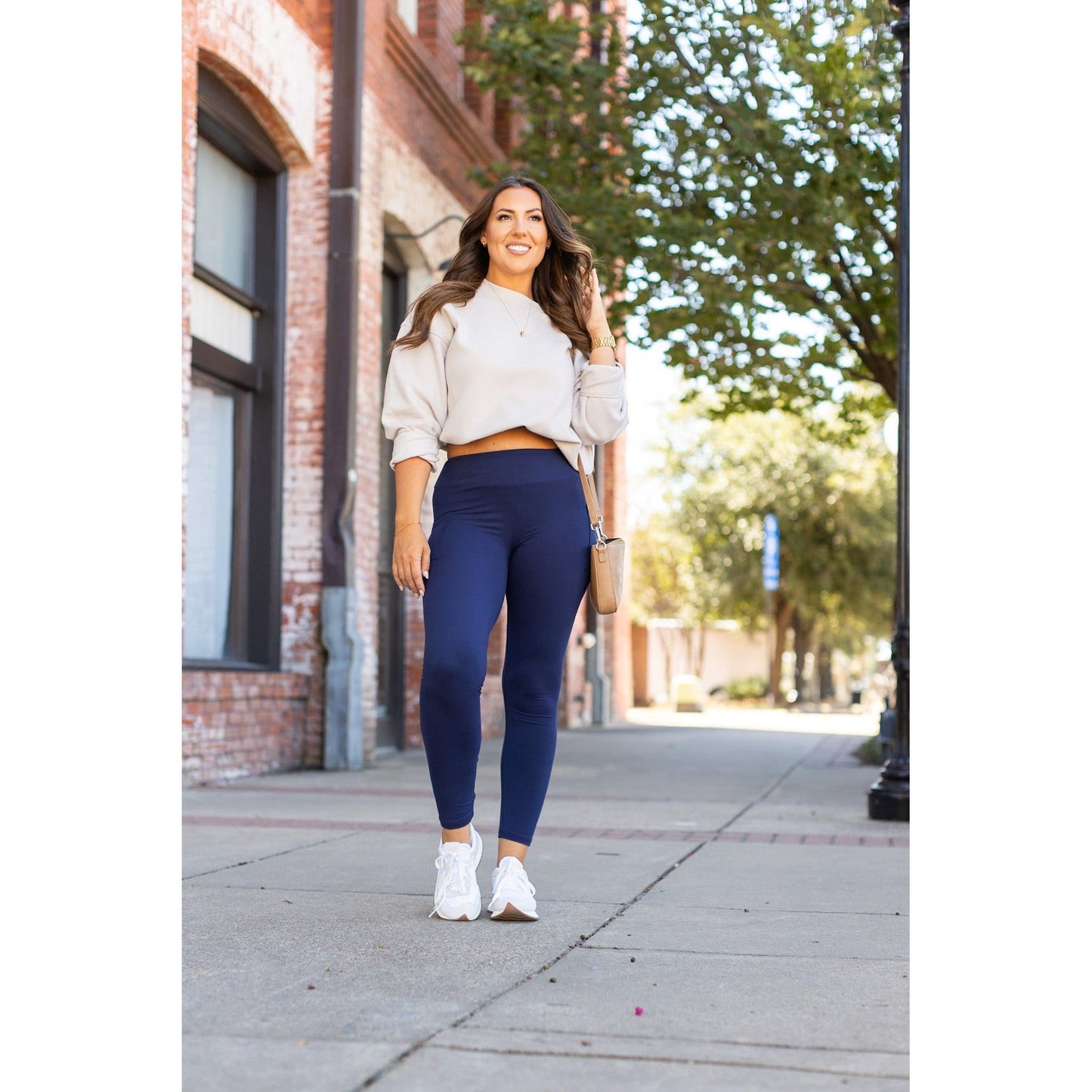 The Nyla - Navy Full-Length with Pocket Leggings