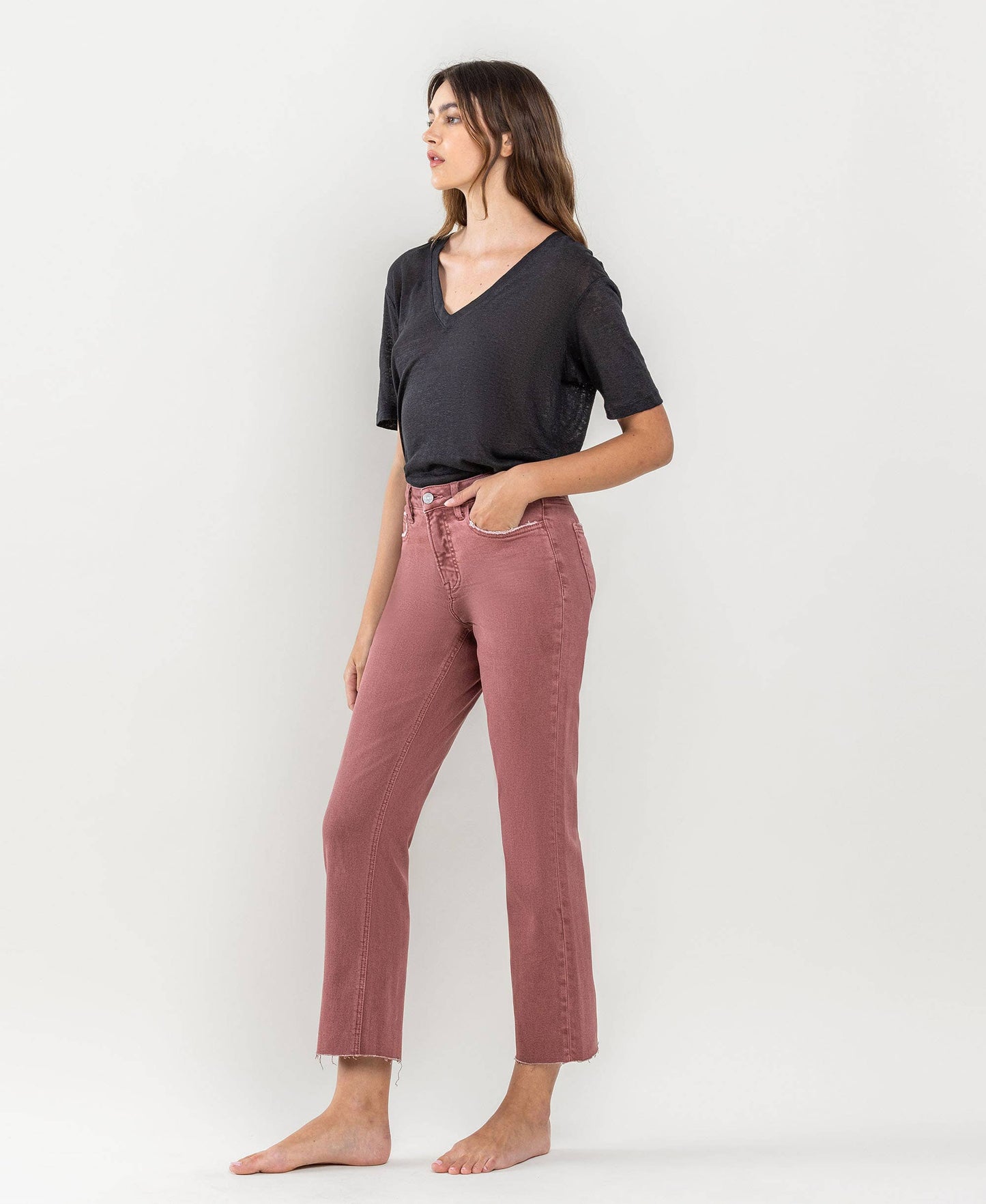 Tummy Control High Rise Crop Jeans from Lovervet by Vervet