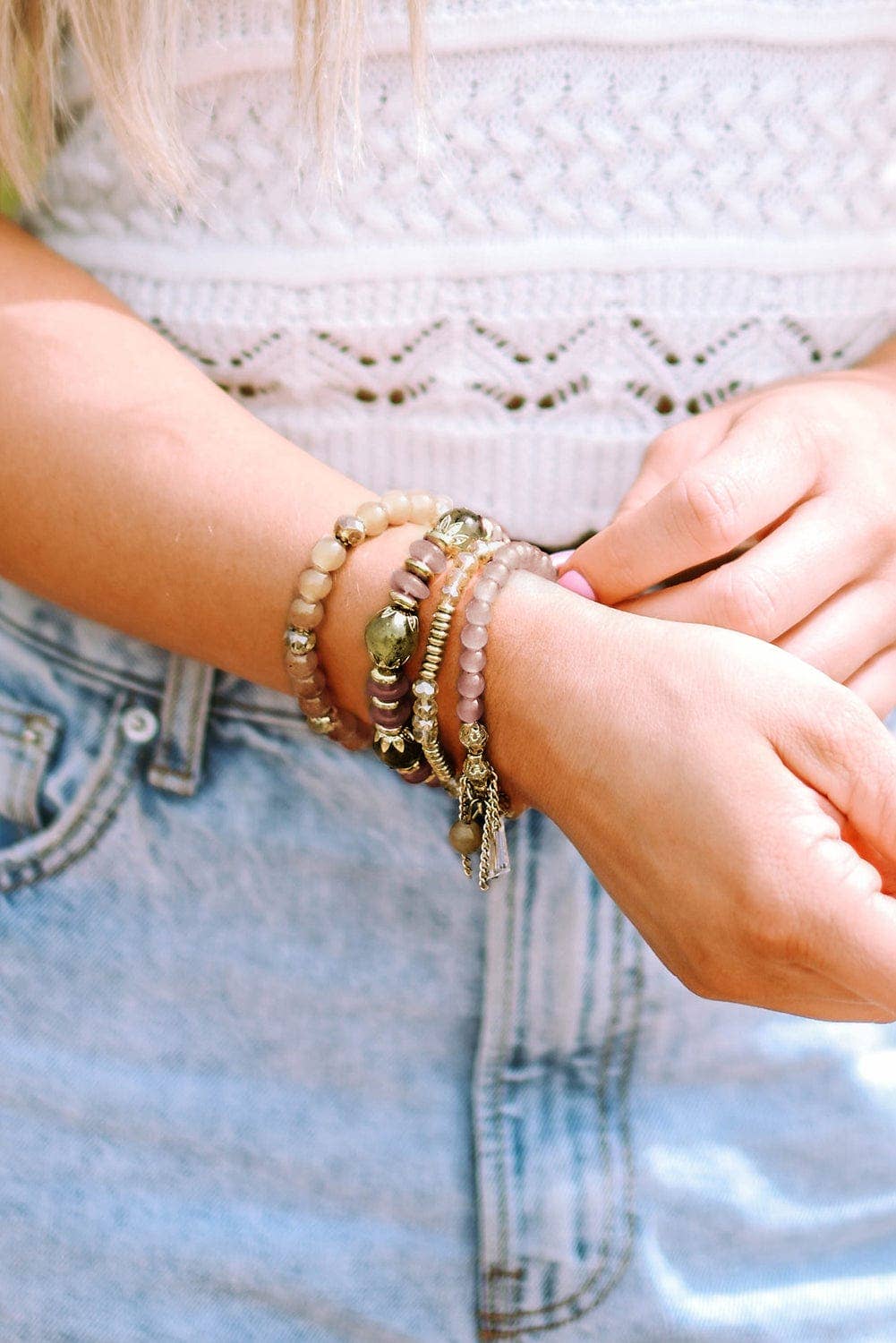 Bohemian Crystal Pendant Bracelet