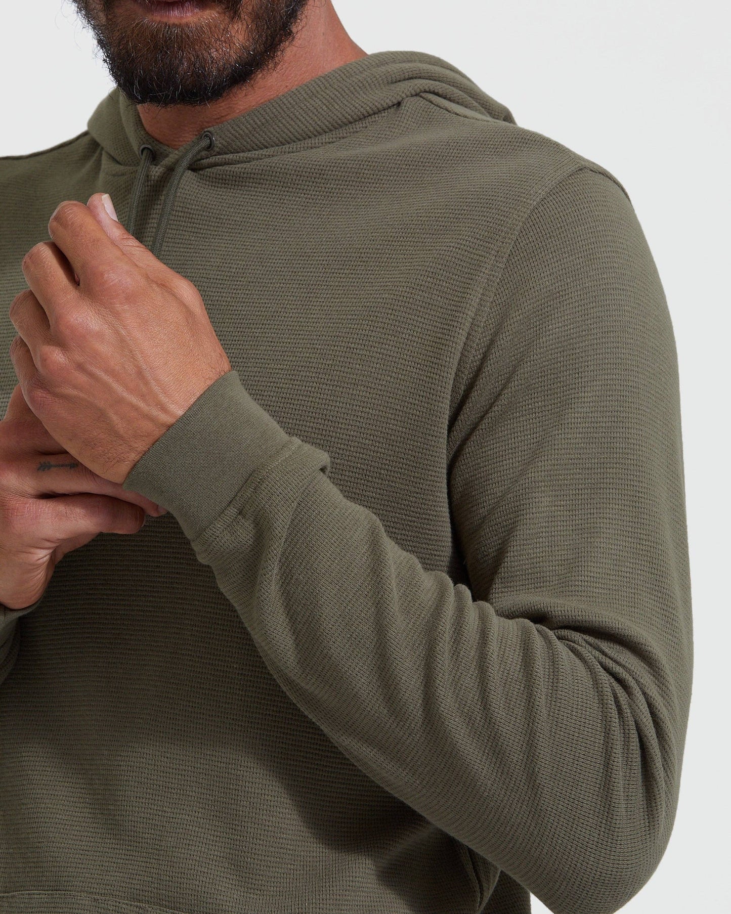 MEN'S Military Green Waffle Hoodie