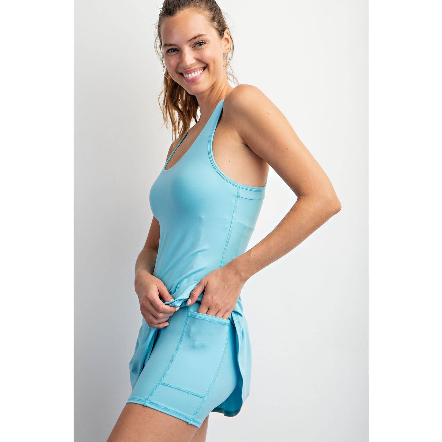 Tennis Romper Dress in Teal