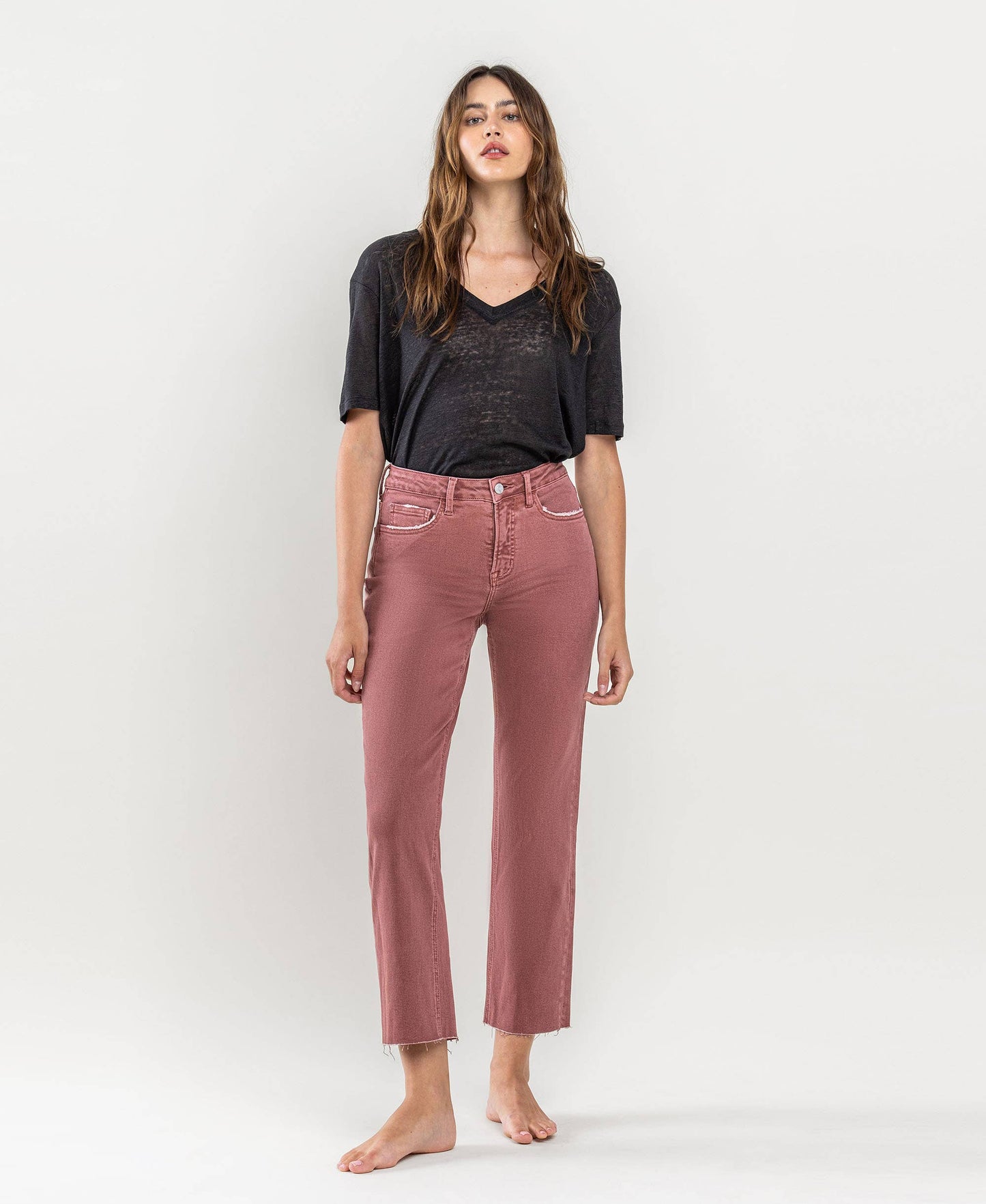 Tummy Control High Rise Crop Jeans from Lovervet by Vervet