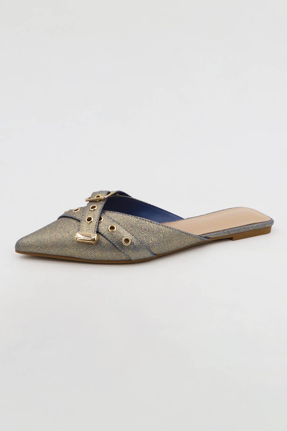 Runway Golden Denim Mules