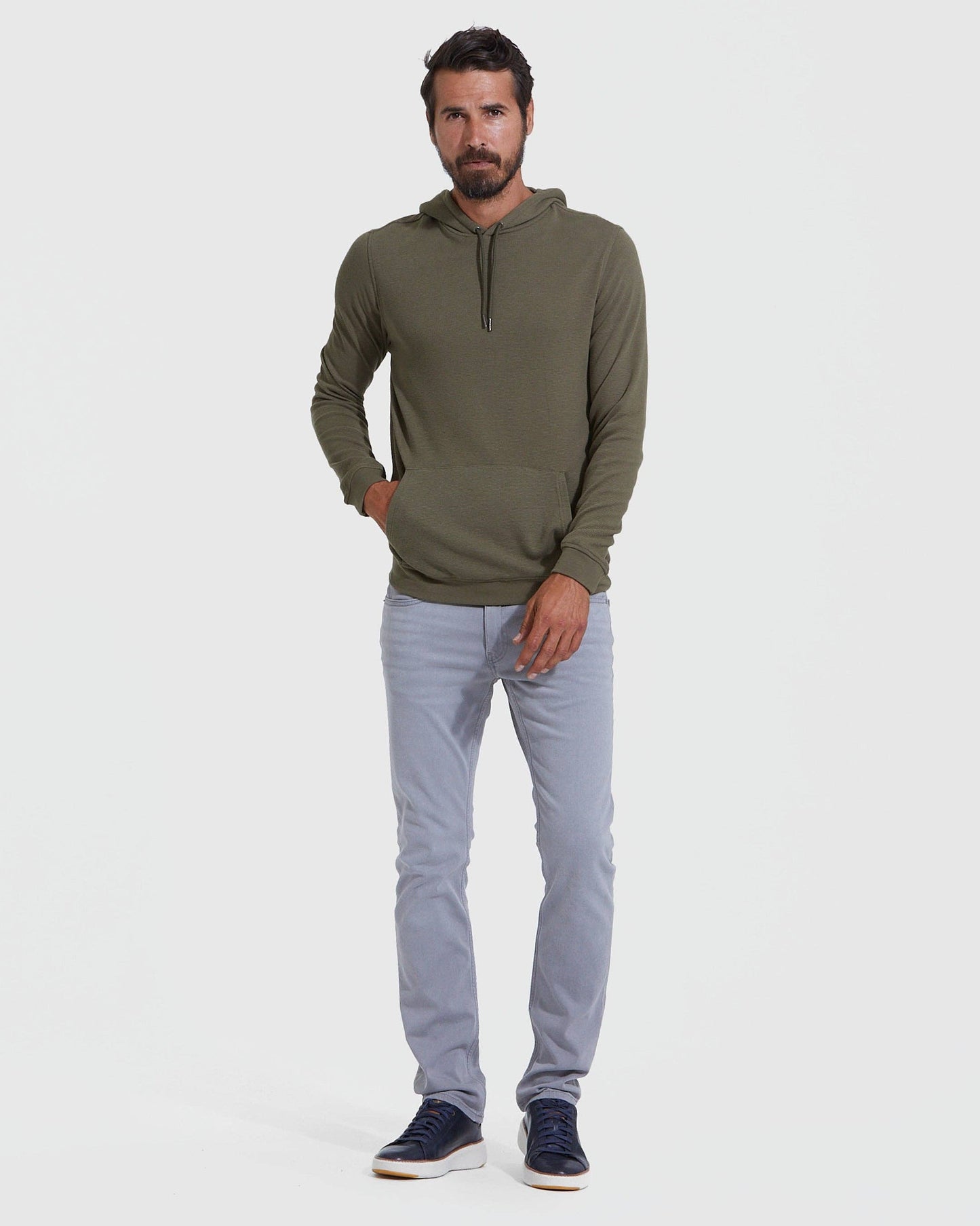MEN'S Military Green Waffle Hoodie