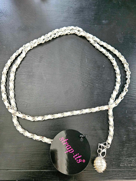 50" Adjustable Belt White/Silver Chain - Strap-Its