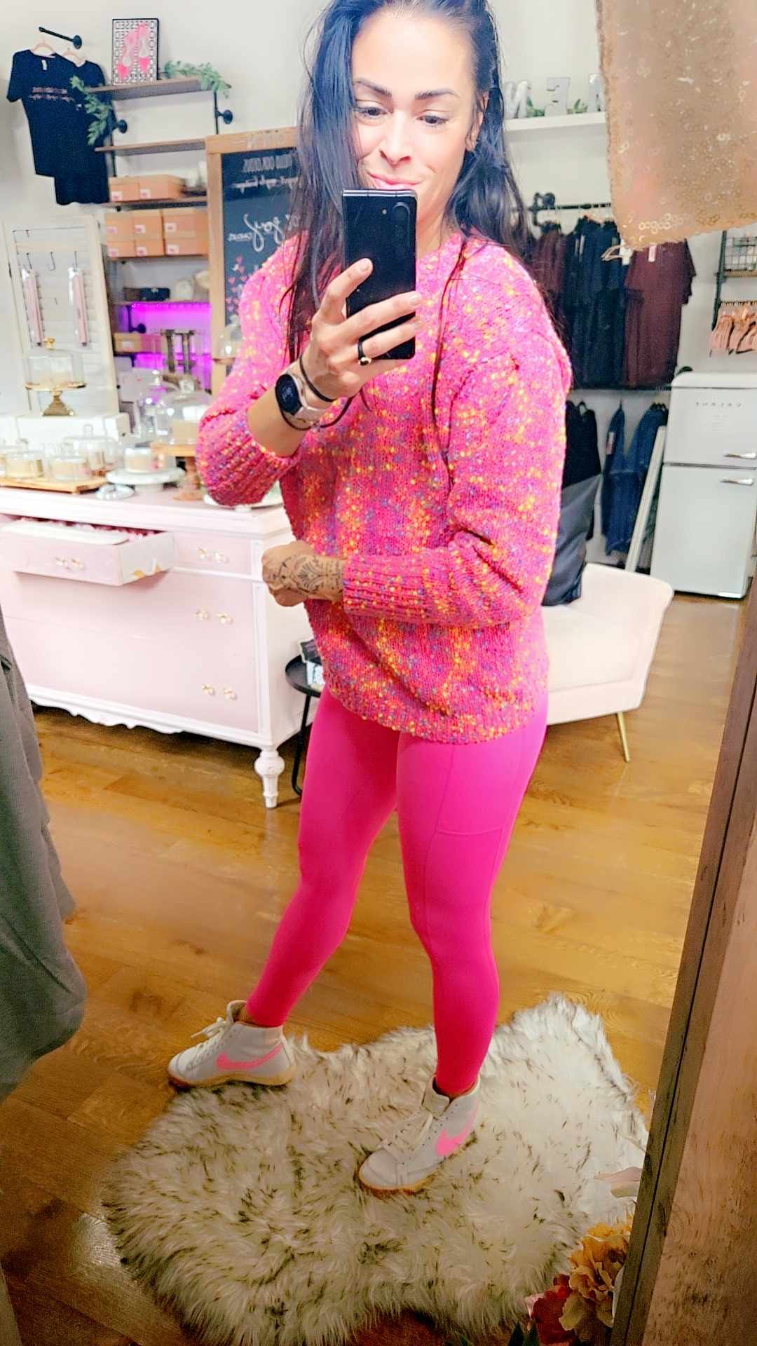 Hot Pink Popcorn Sweater Project Angels Boutique LLC