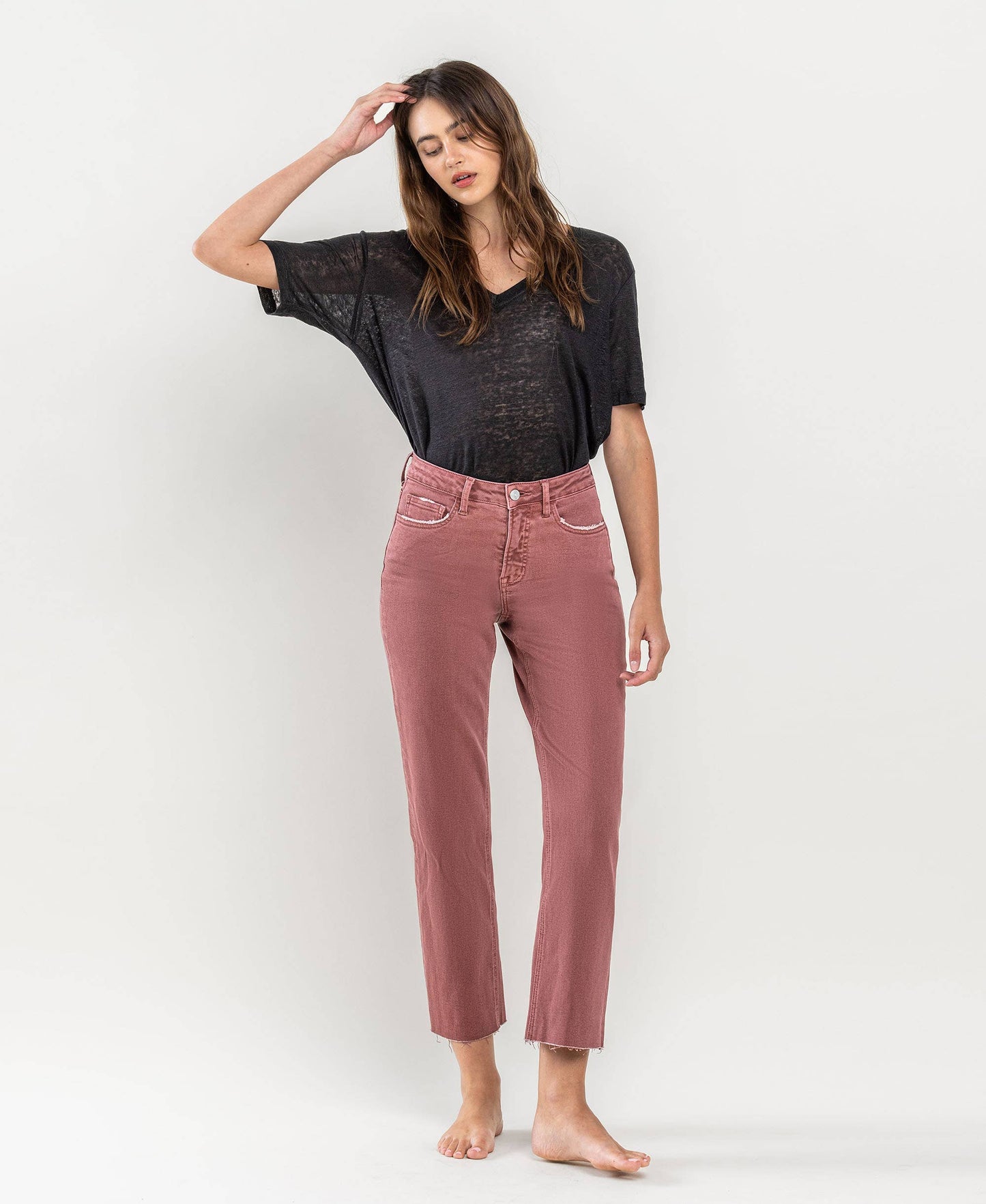 Tummy Control High Rise Crop Jeans from Lovervet by Vervet