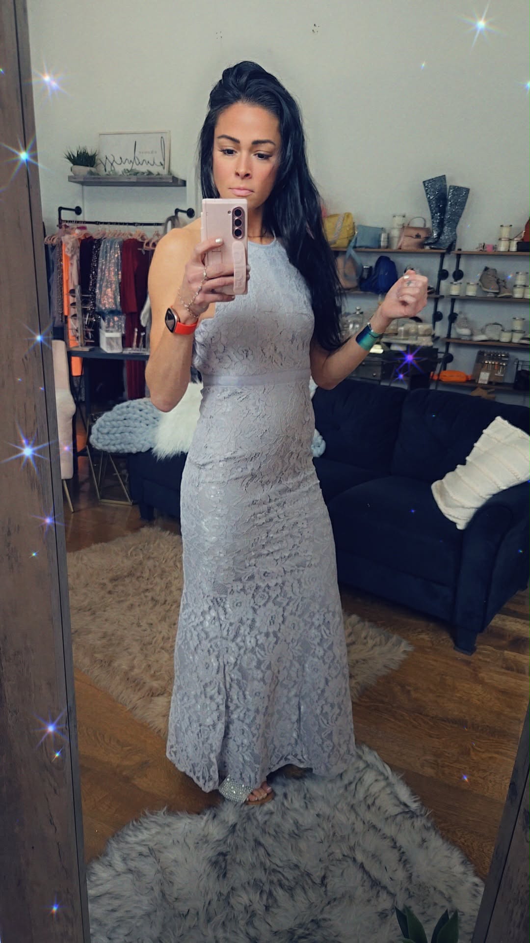 Sleeveless Lace Halter Neck Gown