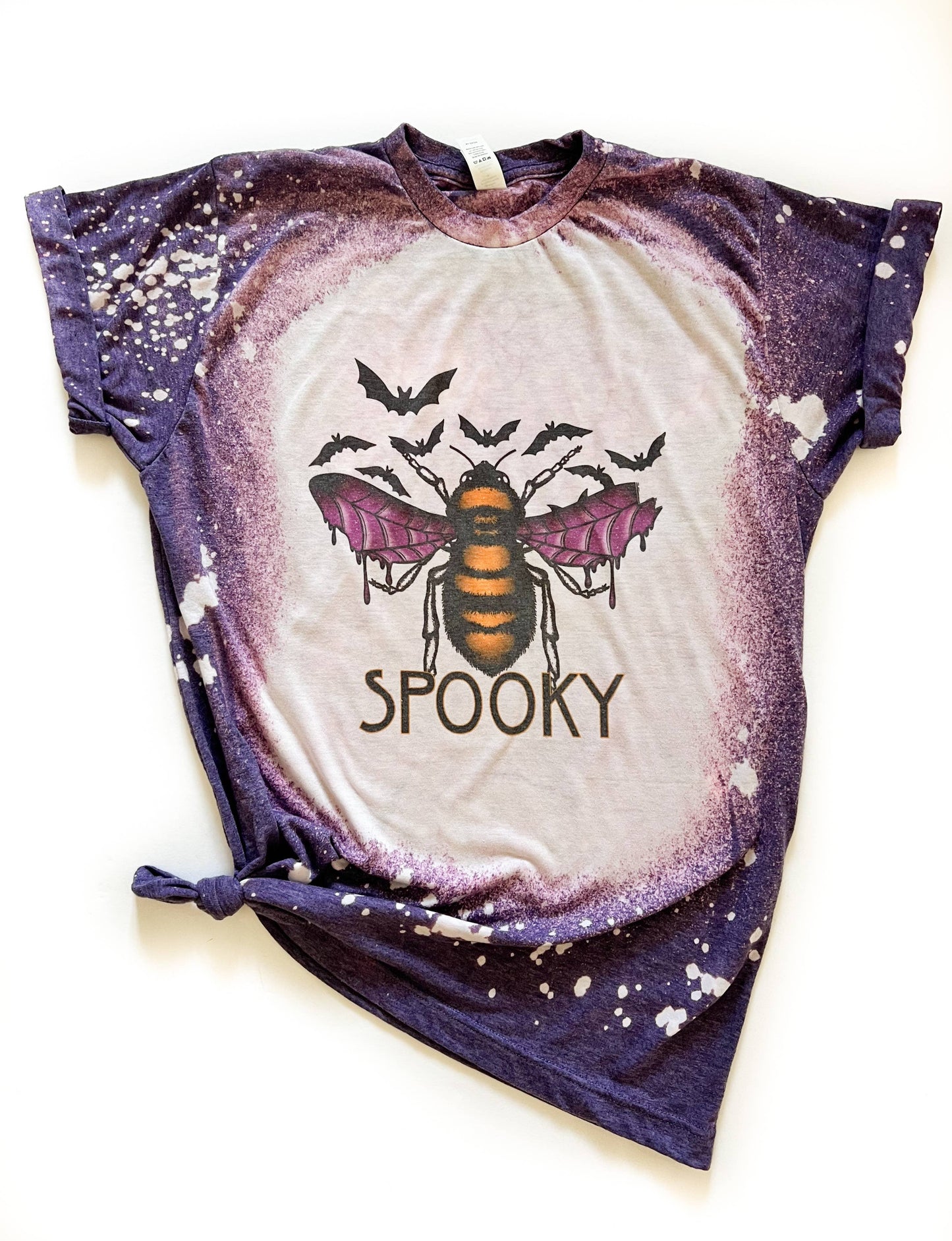 Bee Spooky Halloween Bleached Graphic Tee