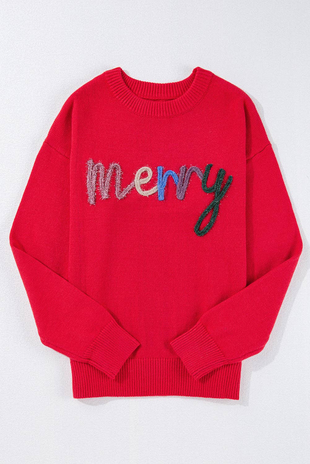 Merry Tinsel Letter Sweater