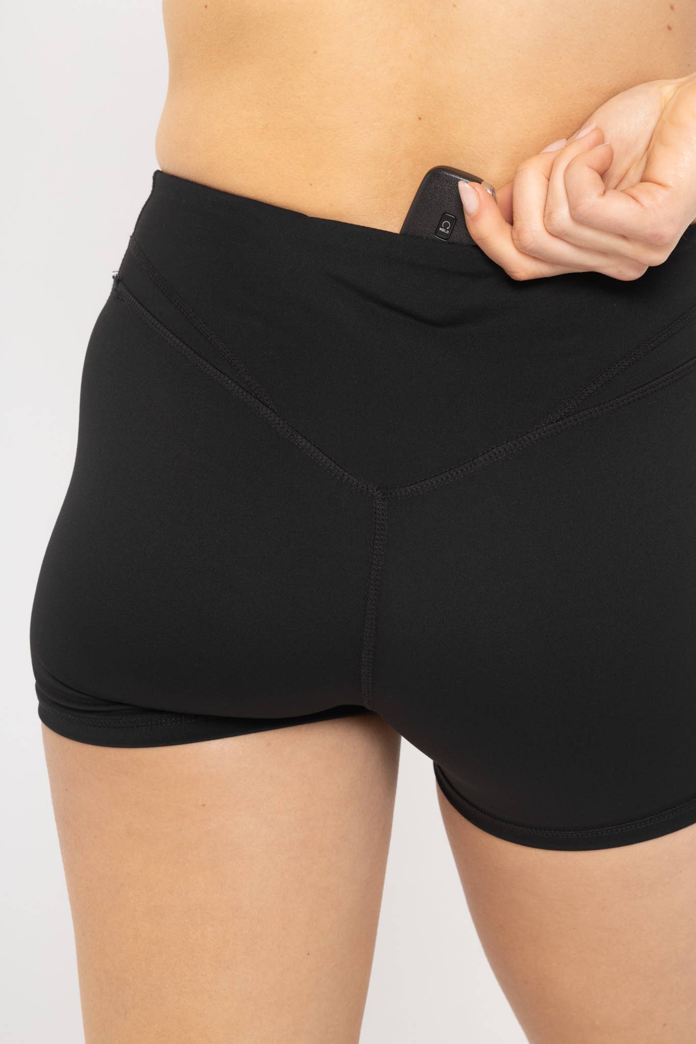 Contour Seam Biker Shorts in Black