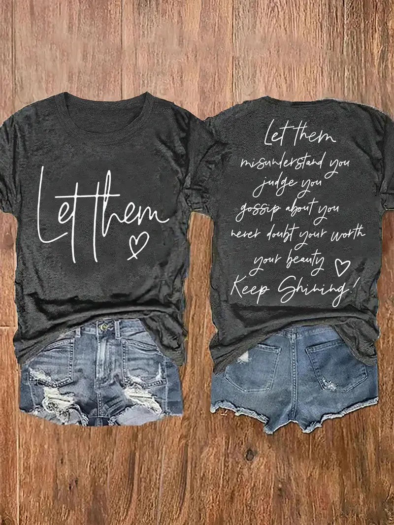 Let Them Charcoal Graphic Tee