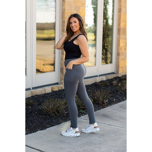 The Carmen - Charcoal Full Length Leggings with Pockets