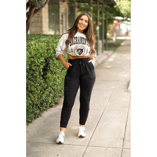 The Braelyn - Black Fleece Jogger