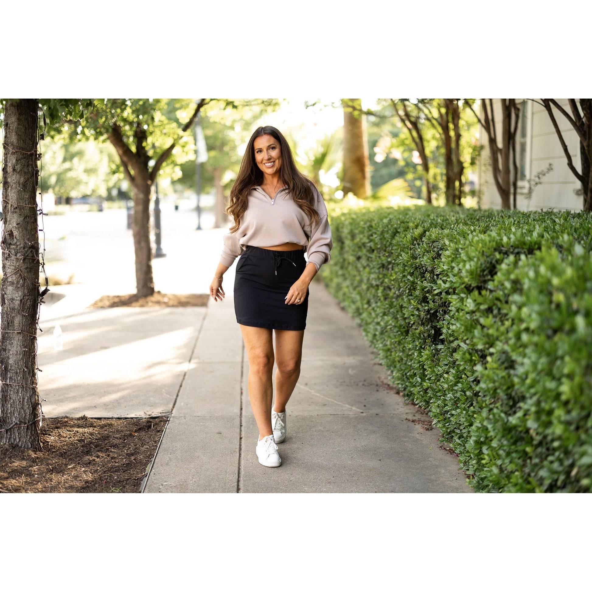 Julia Rose The Kristina black jogger skirt women’s sporty casual skirt