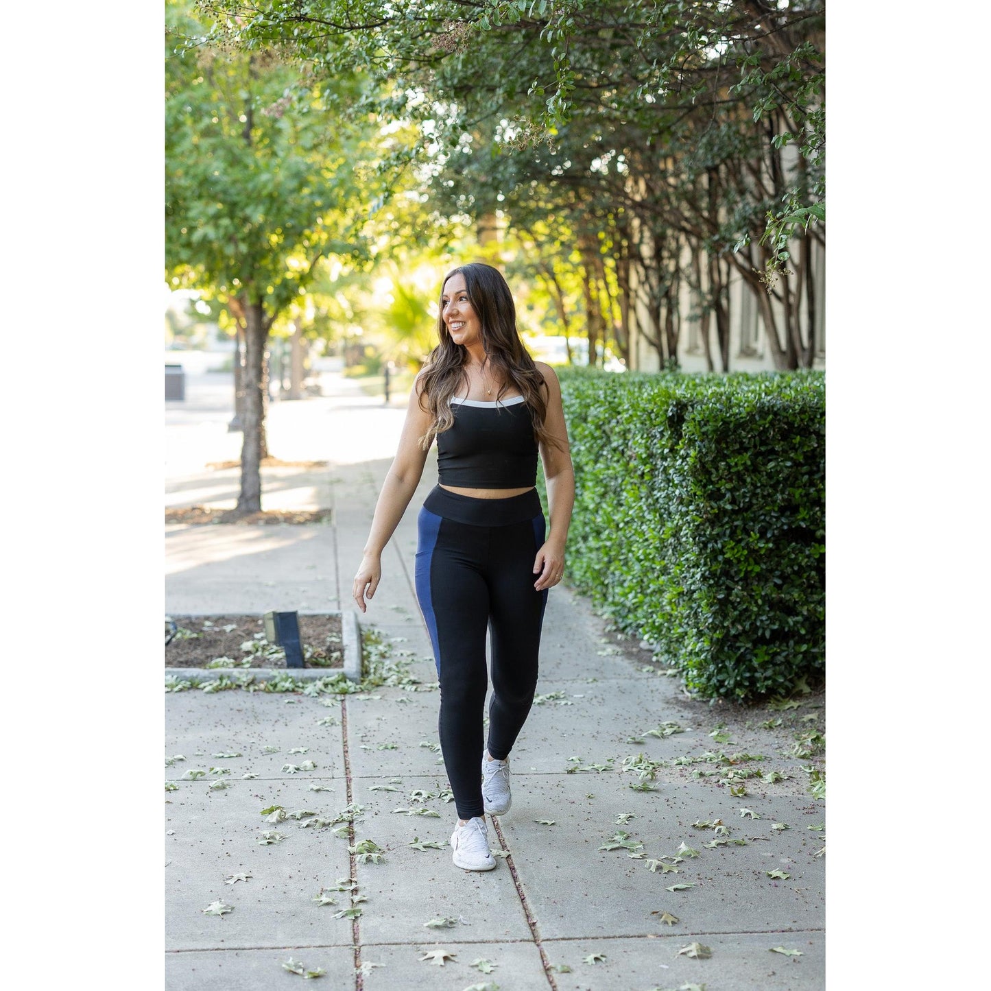 The Billie- Blue Panel Full Length Leggings