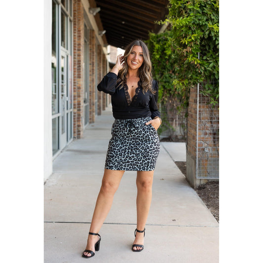 The Stella -  Snow Leopard Jogger Skirt