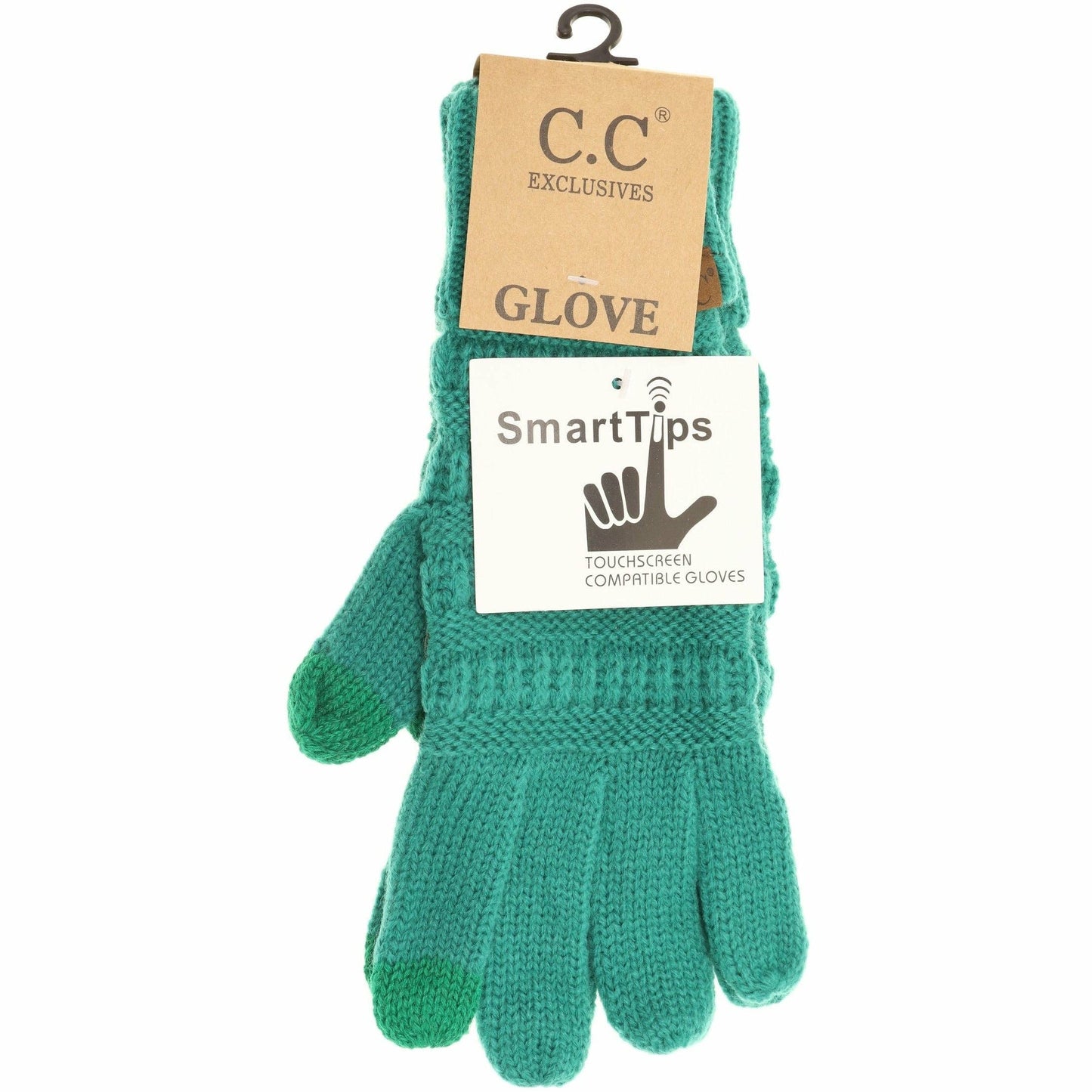 Solid Cable Knit CC Gloves : New Olive