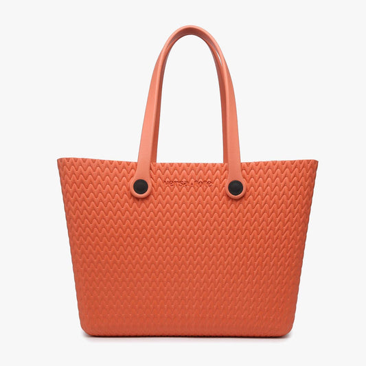 Carrie Textured Versa Tote w/ Straps: Burnt Orange