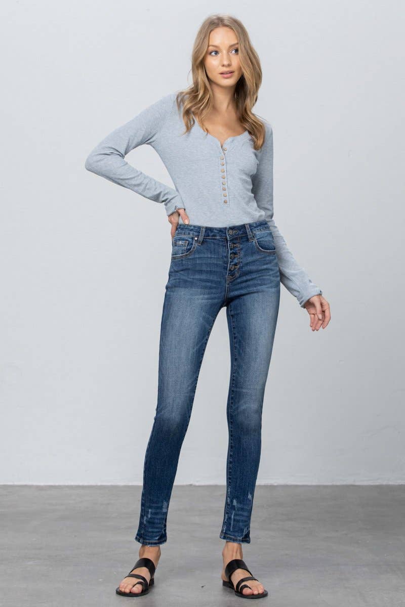 Insane Gene Button Fly Closure Long Skinny Jeans