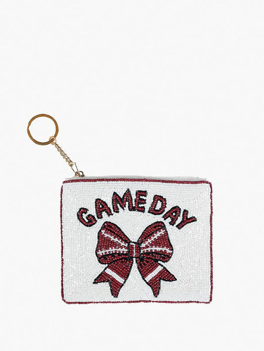 Ricki Beaded Coin Pouch – Zip Key Ring Wallet Bag