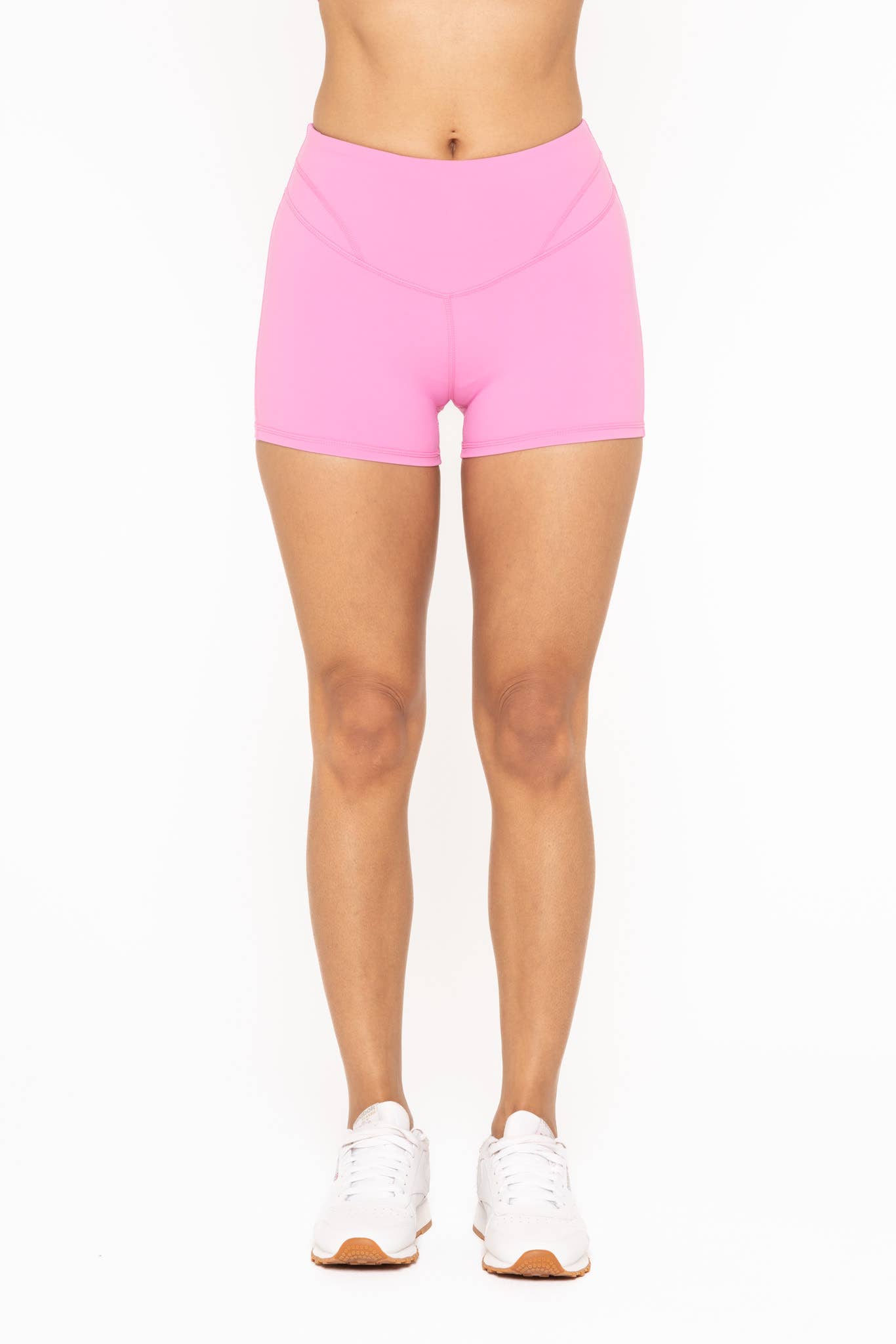 Contour Seam Biker Shorts in Pink