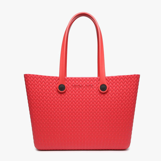 Carrie Textured Versa Tote w/ Straps: Watermelon