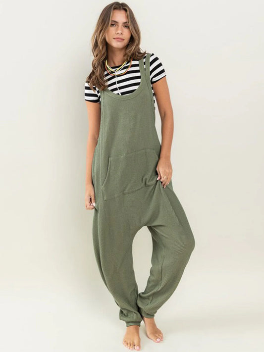 Slay the Day Olive Ribbed Super Stretch Jumpsuit