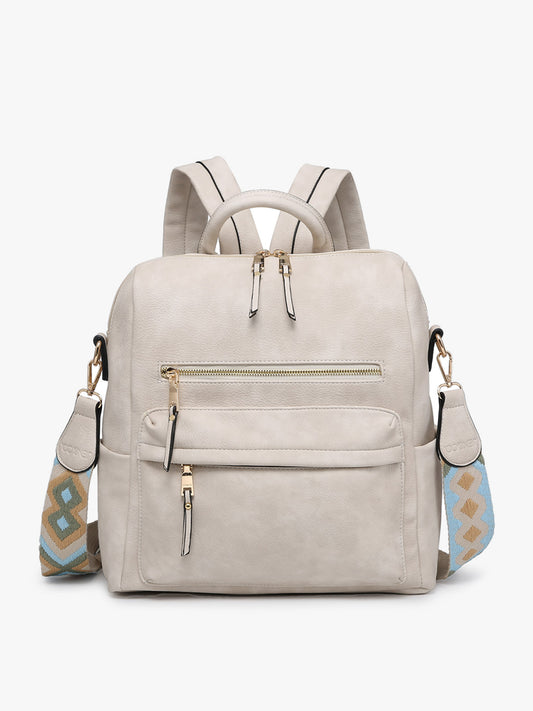 Amelia Convertible Backpack w/ Guitar Strap - Ivory
