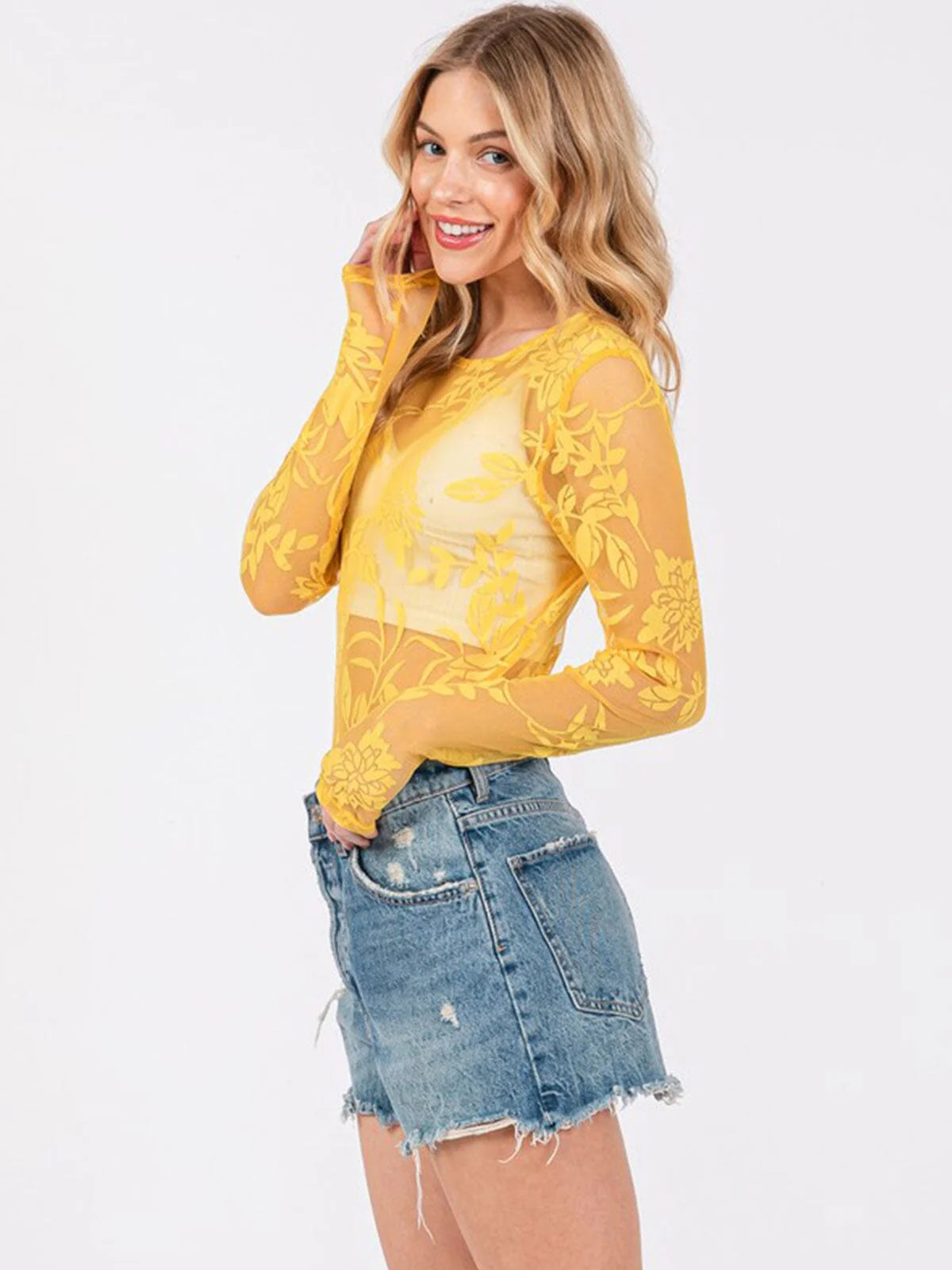 Lovely in Lace Floral Mesh Bodysuit