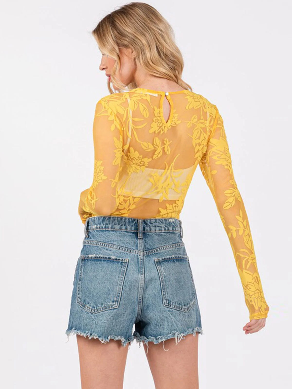 Lovely in Lace Floral Mesh Bodysuit