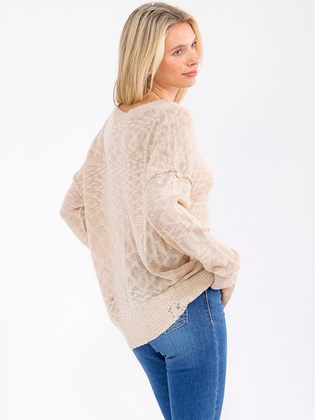 Distressed Knit Top
