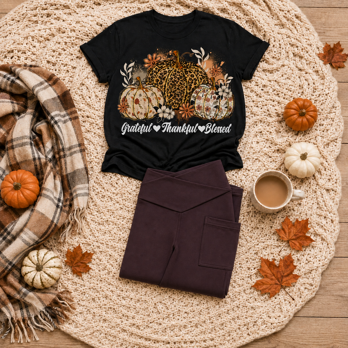 Grateful, Thankful, Blessed Graphic Apparel