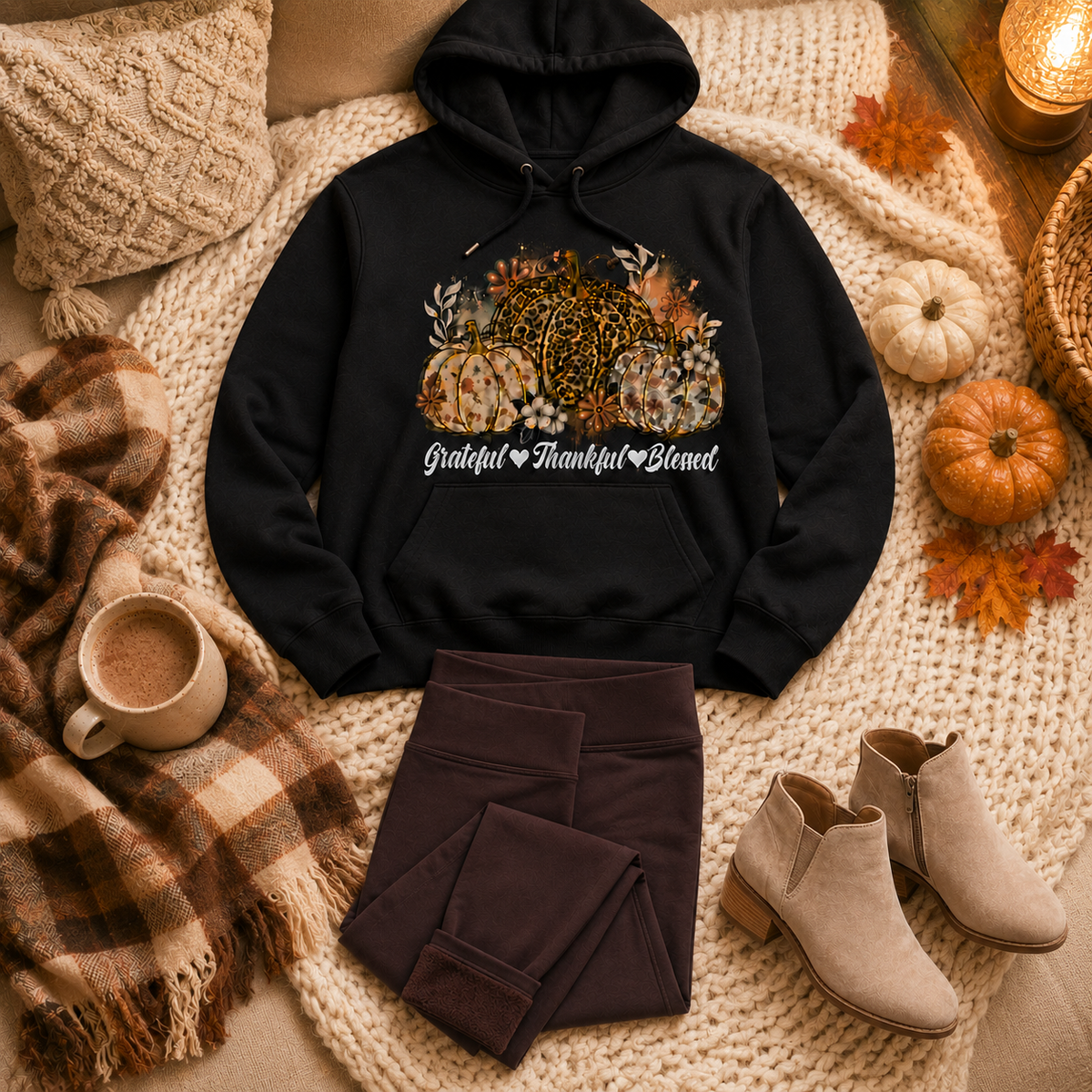 Grateful, Thankful, Blessed Graphic Apparel