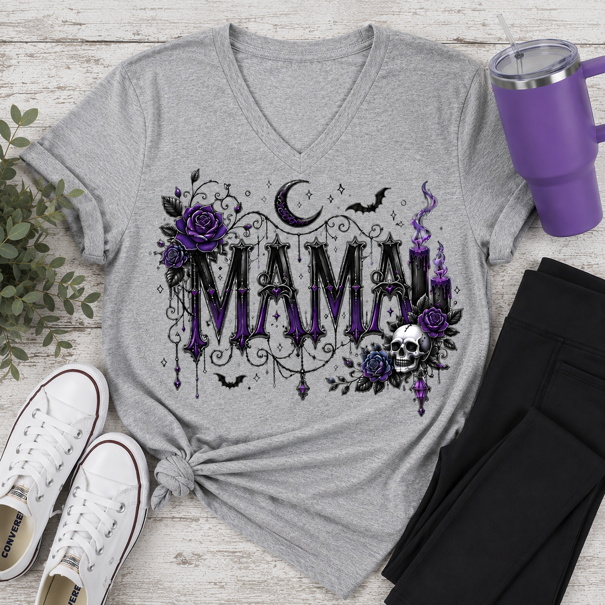 Mama Purple Halloween Graphic Apparel