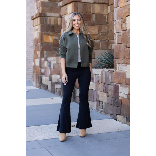 The Natalie Black Super Flare Leggings