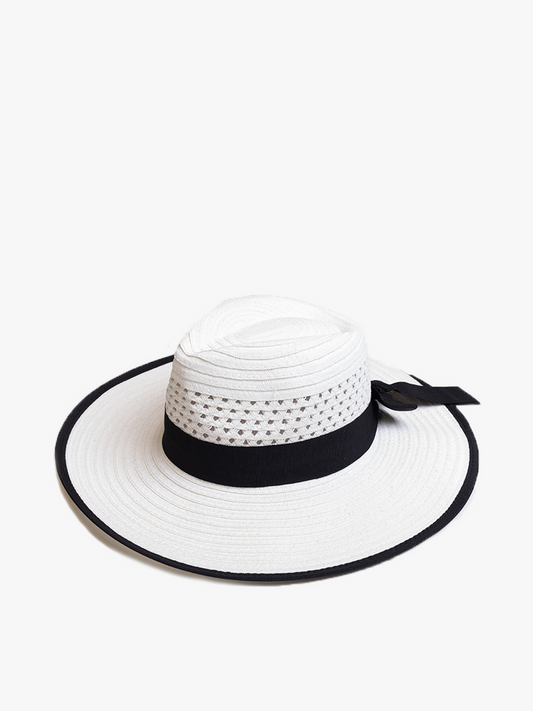 Diane Straw Fedora w/ Ribbon & Contrast Trim