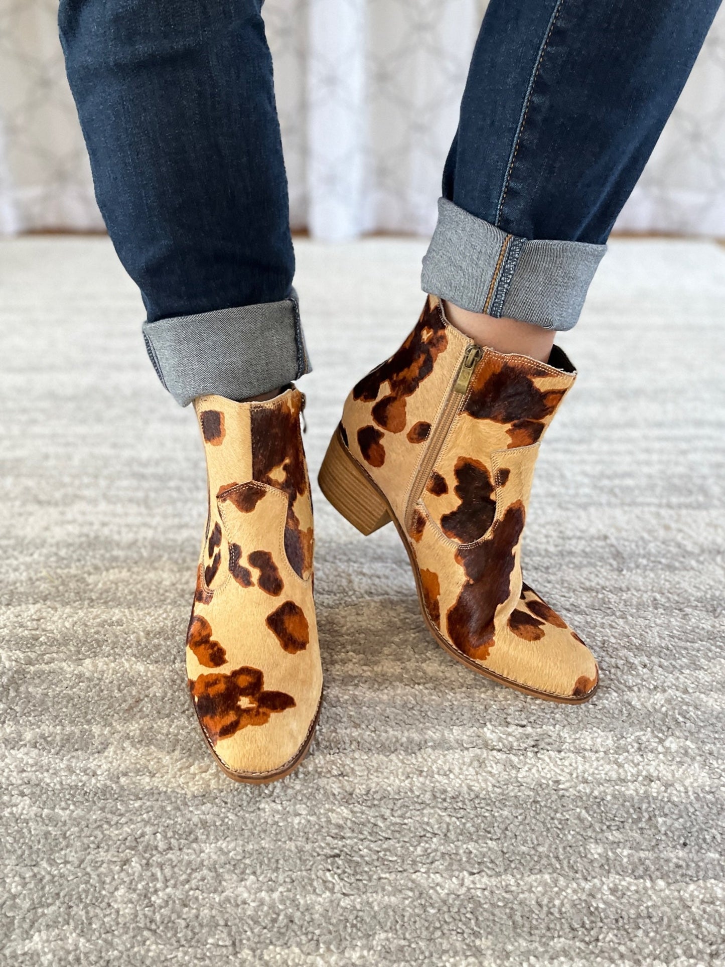 Corky's Charming Booties in Furred Leather
