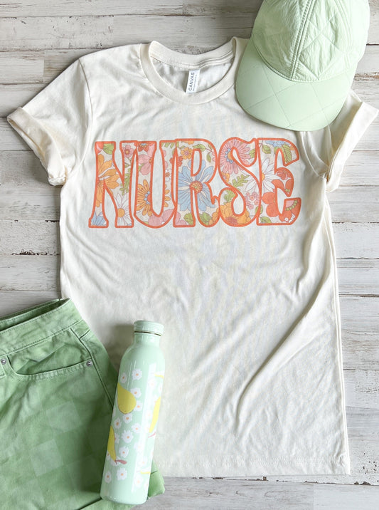 Nurse Retro Floral Tee