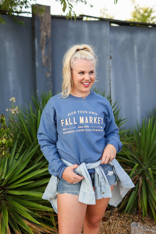 Fall Market Indigo Sweatshirt