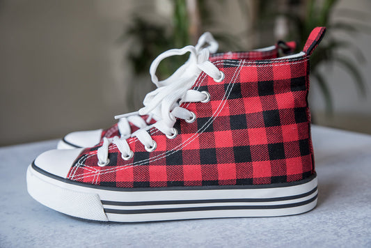 Got the Look Sneakers in Red Plaid
