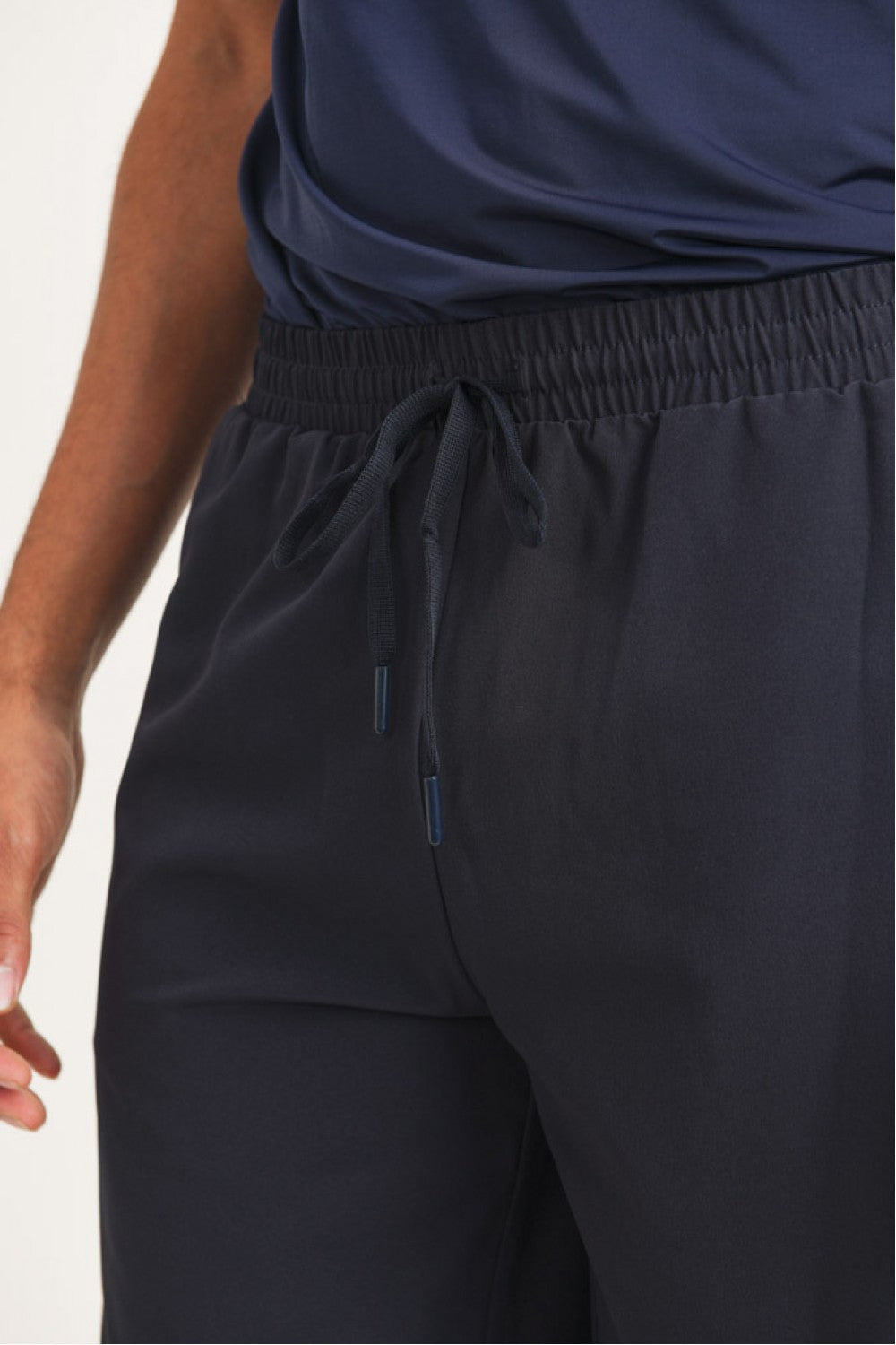 MEN'S - Active Drawstring Shorts with Zippered Pouch - Navy