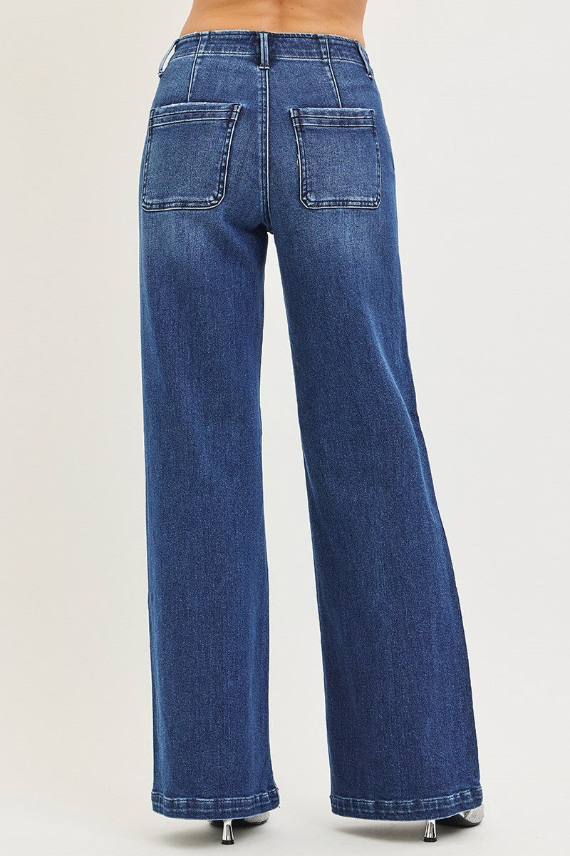 Risen High Rise Trouser Pocket Jeans