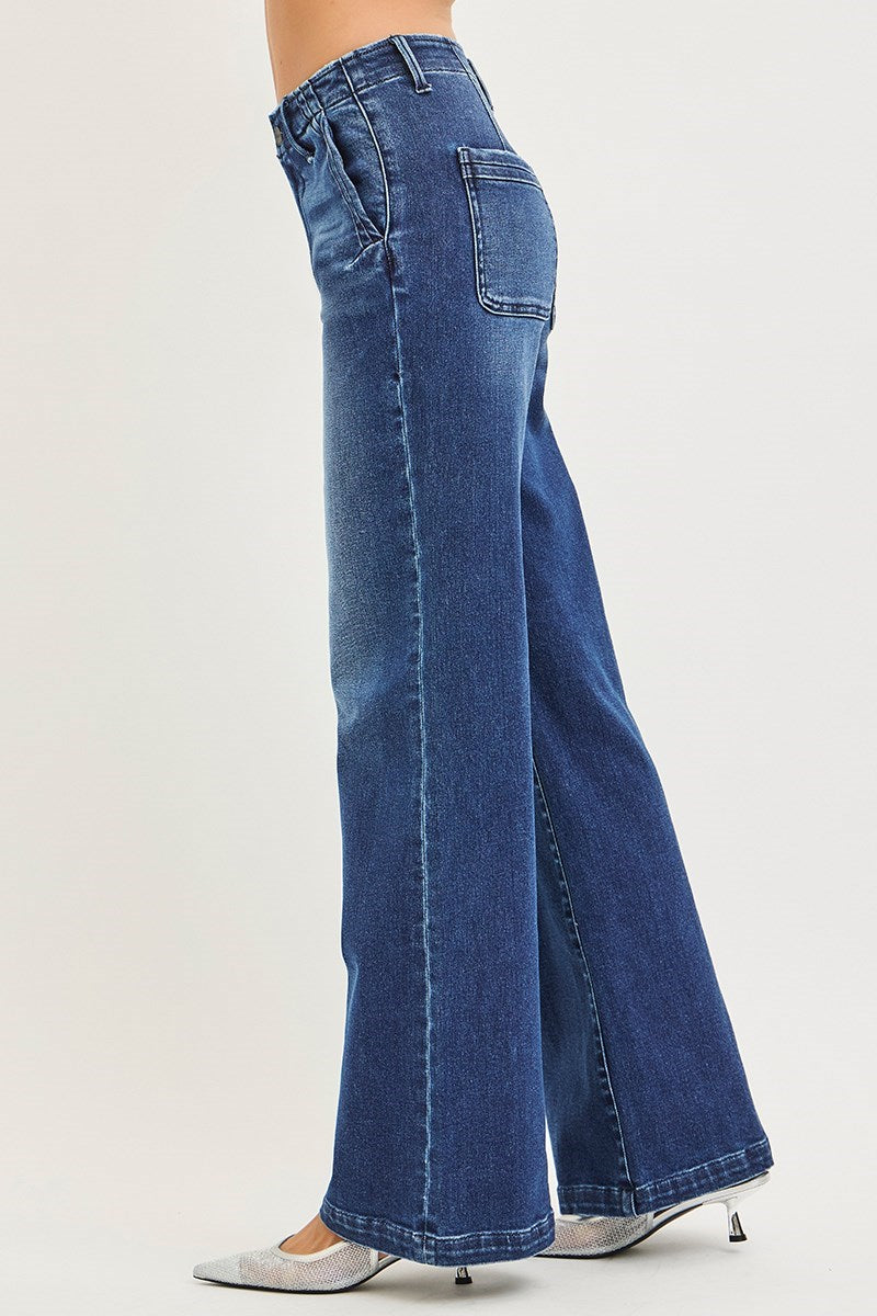 Risen High Rise Trouser Pocket Jeans
