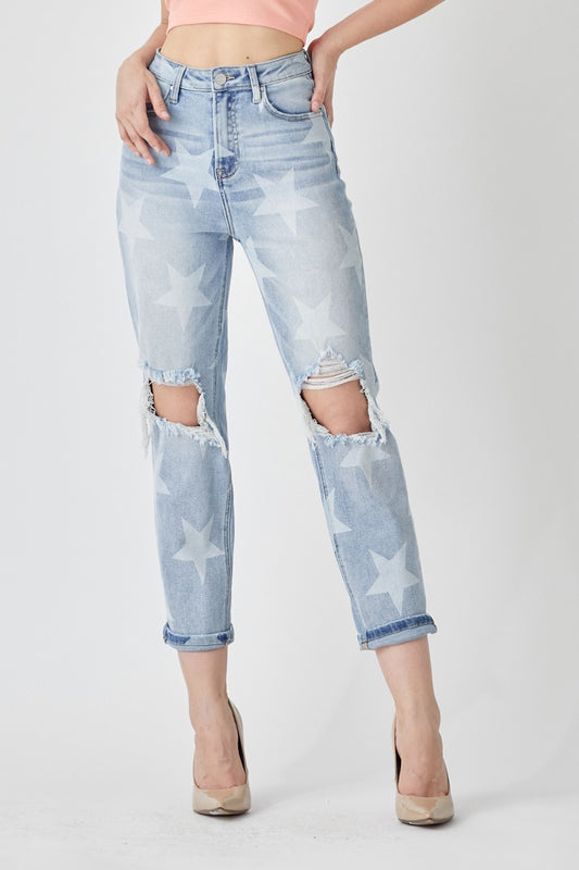 Risen Americana High Rise Boyfriend Jeans